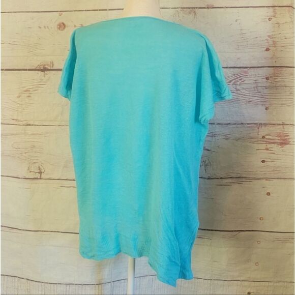 Eileen Fisher Linen Asymmetrical Hem Top Size Small - Picture 3 of 6